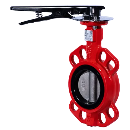 Затвор поворотный Ду  50 Ру 16 с диском из чугуна с рукояткой КРАСНЫЙ Ridval RVB 01